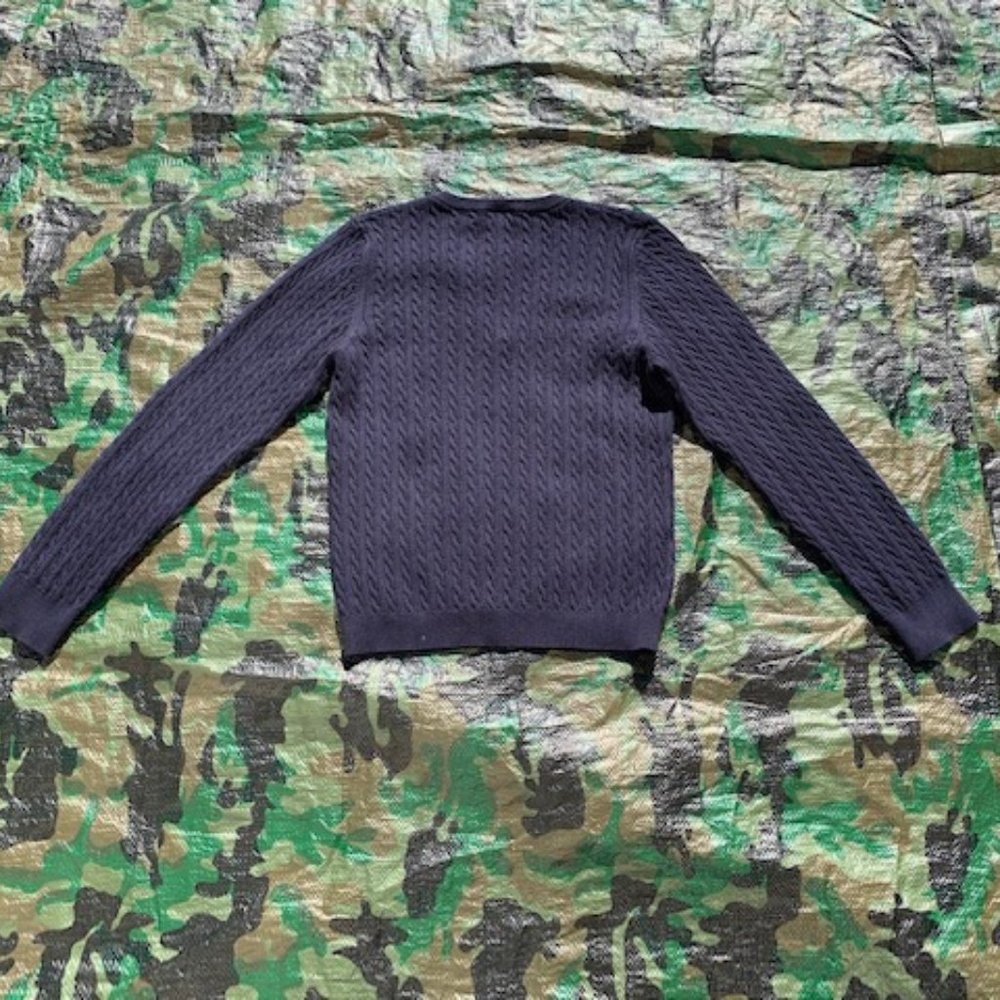 Ann Taylor navy blue cable knit sweater size L - Picture 4 of 7